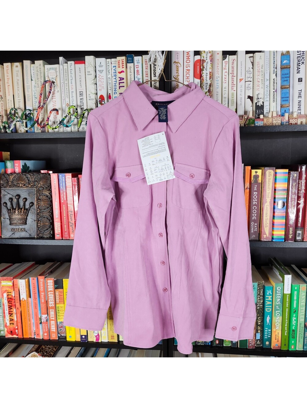 Denim & Co S Dusty Mauve Faux Suede Shirt Jacket Shacket NWT